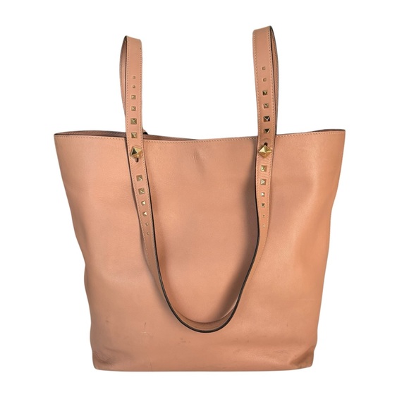 VALENTINO GARAVANI Love Stud Calfskin Leather Tote Pink - Picture 5 of 15